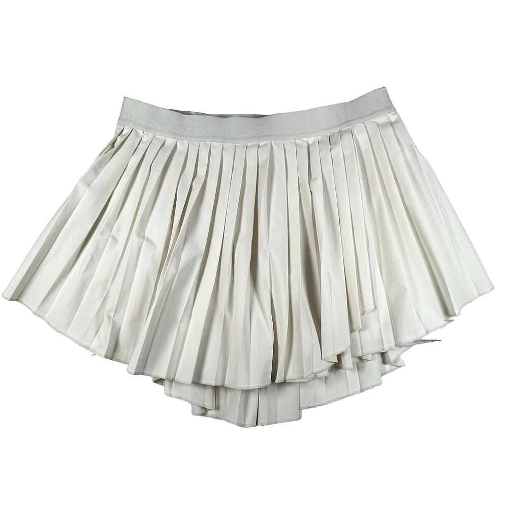 POPFLEX Limitless Pleated Skort Size L Cream Ivory Built-In Shorts Tennis Skirt